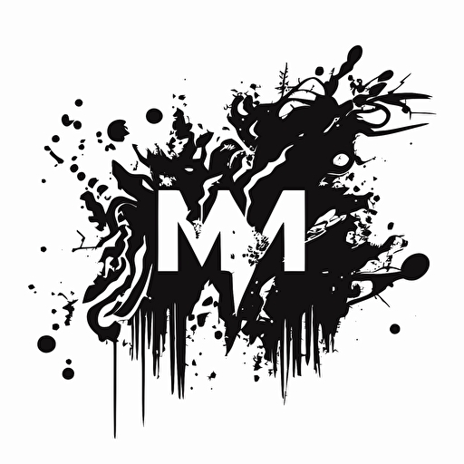 modern logo, black ink, white background, use the letters MD, vector
