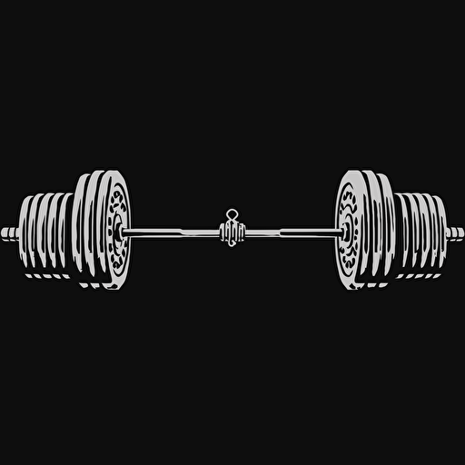 barbell with 4 plates on each side , vector art, sticker, no background,clip art ,Cel Shading, VFX, SFX, ,Ultra-HD,