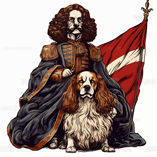 vector illustration of King Charles and the British flag in vivid colors
