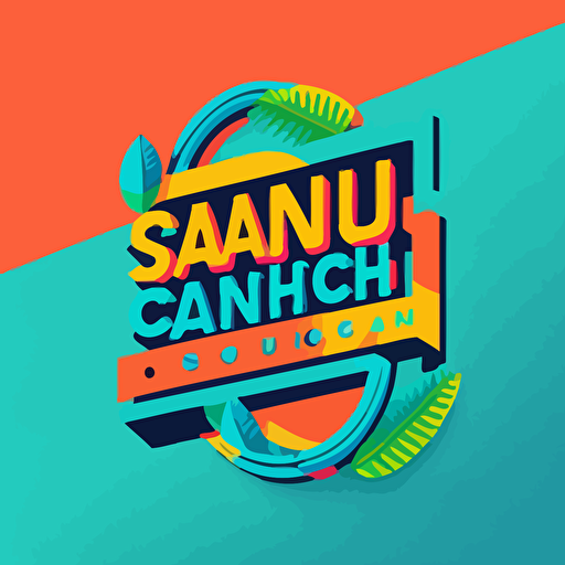a simple vector logo for a brand call Sanguich Central in bright vibrant colours