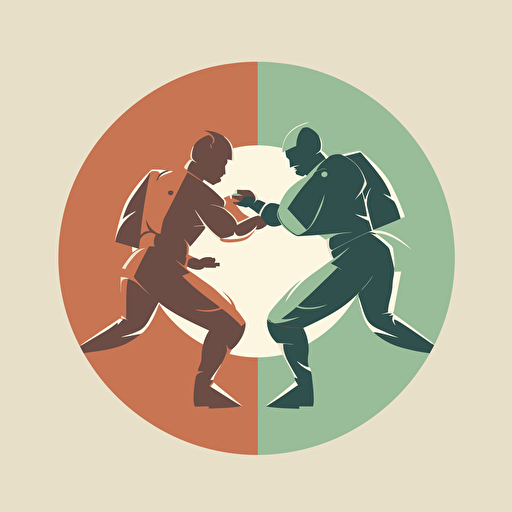 two seringes clash eachother, flat design, vectorial style, simple colors, logo, unicolor background,