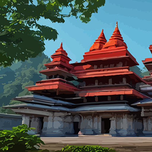 beautiful kamakhya temple guwahati hindu archiitecture vue 3d render v ray unreal engine hdr cinematic lighting wide angle shot 8 k textures high resolution lot details