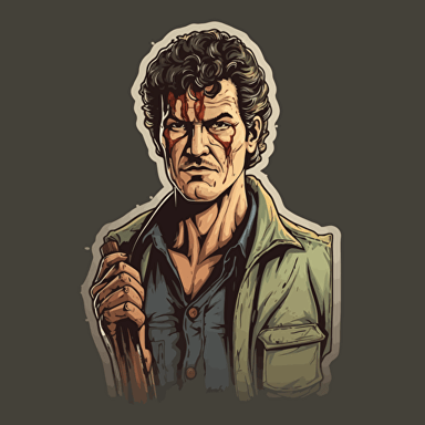 Serial Killer,Slasher, Horror, VHS Horror, Sticker, 80s horror comic art, Vector,