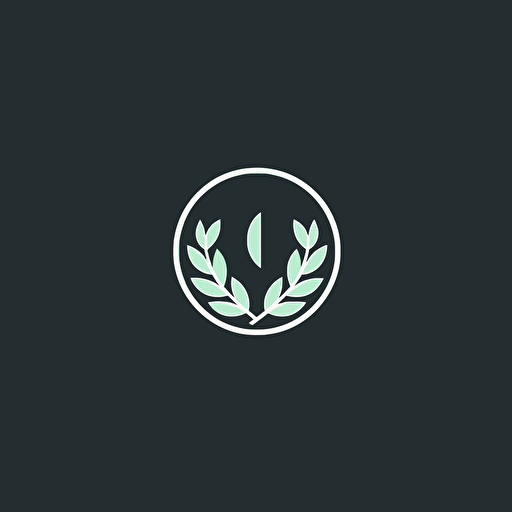 design logo leaf, ring, letters J and O, minimalistic, vector, flat design
