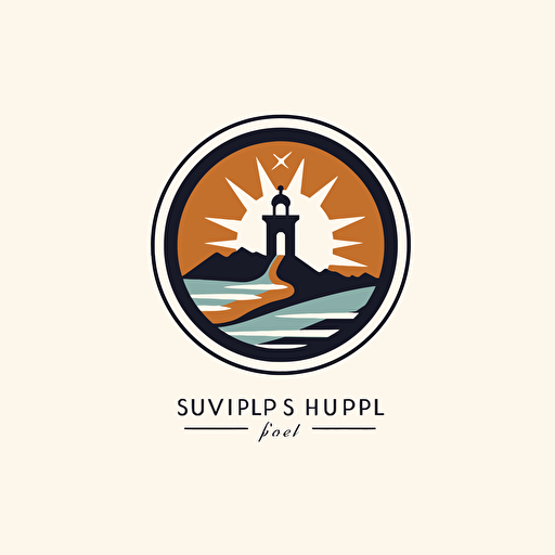 simple vector logo , spiritual journey, white background, solid colors