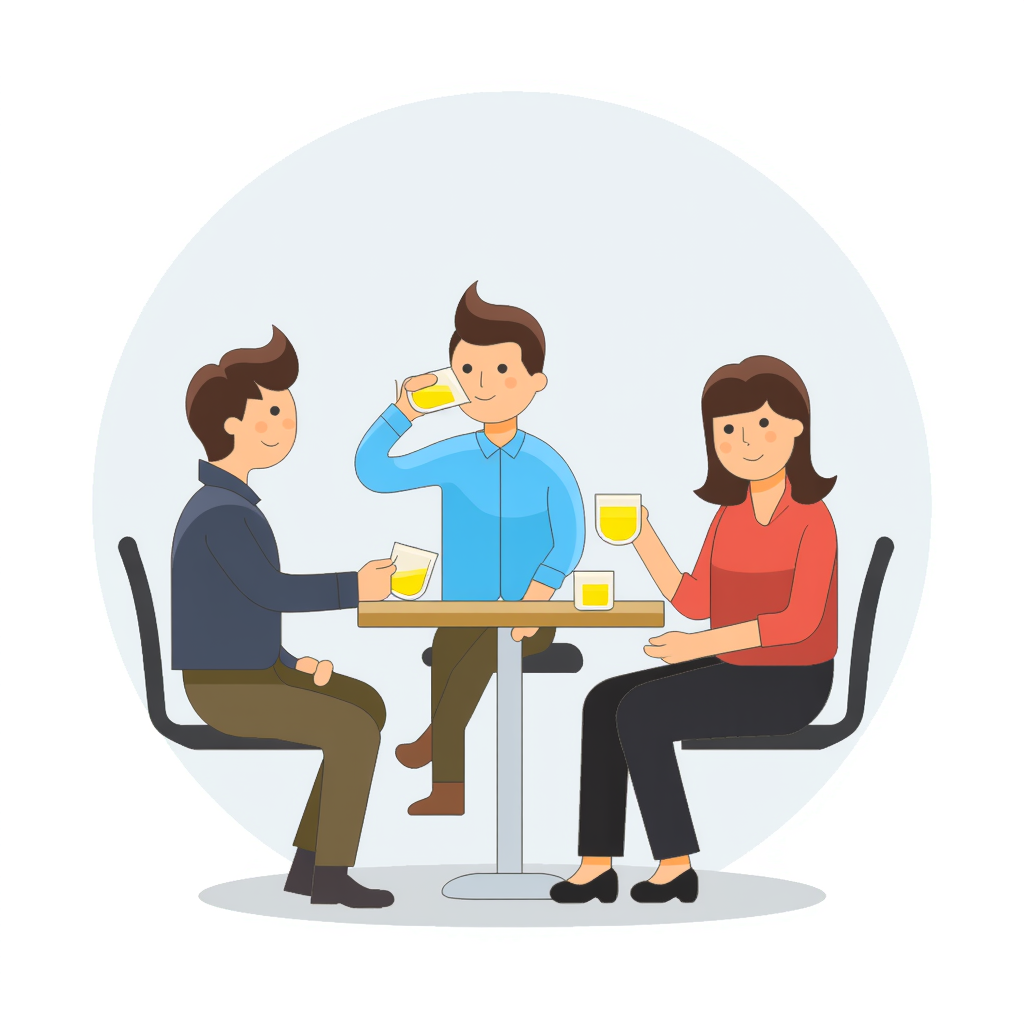 a group of people drinking 