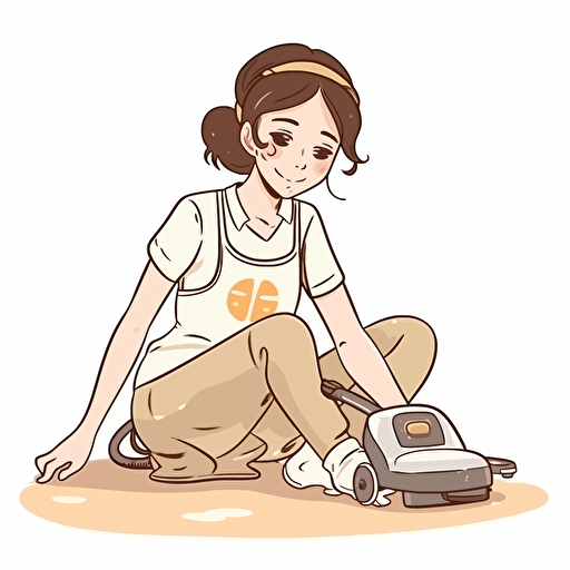 vector illustration of a beauty master without a background, a drawing drawn, on the floor of the body, a little cartoonish.