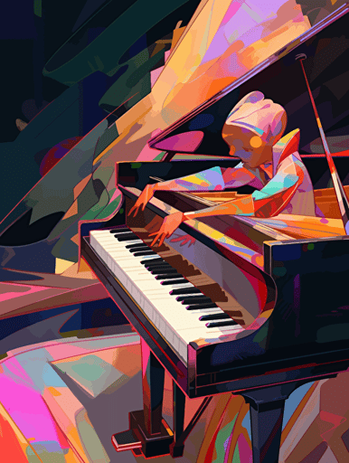 Oil painting, language culture, mechanical design, jazz, fabric, hand-painted piano,vector ,2d illustrator,