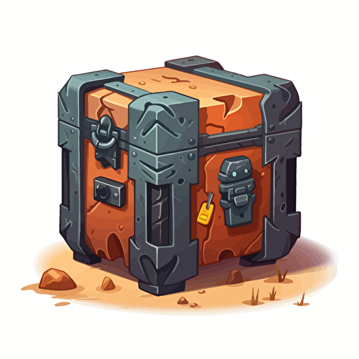 lootbox, 2d stylized, vectorized, transparent background