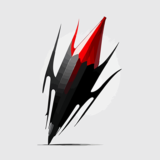 black and red, minimalistic pencil logo, white background, vector image