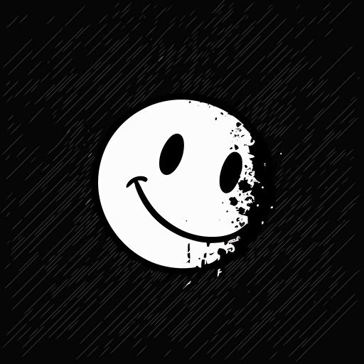 smiley face with dazed eyes logo vector black white