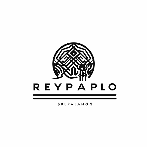 logo for knitting company called Reynsla, Black color, vector style, logo style, white background, png