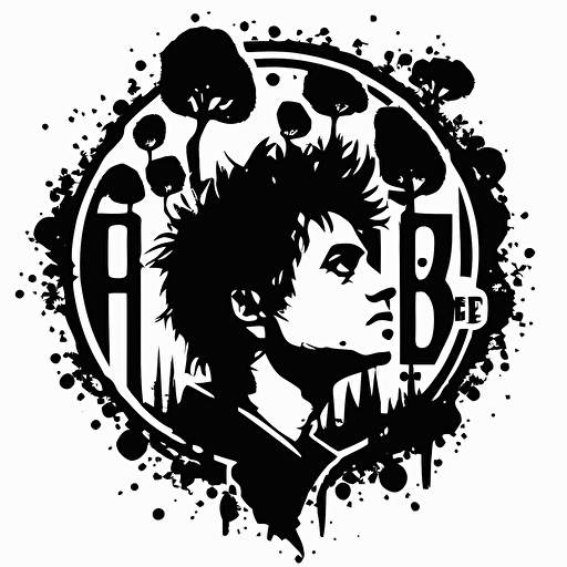 a logo, black and white, vector, based on the band Green Day