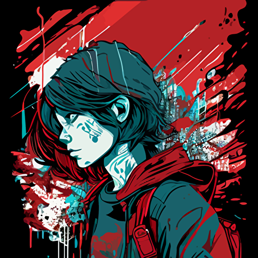 pwn person, free vector illustration, anime doodle, art doodles, doodle, fanart sketch, comic book, doodle, in the style of dark red and sky-blue, martin ansin, urban and edgy, ben wooten, becky cloonan, gray, normcore