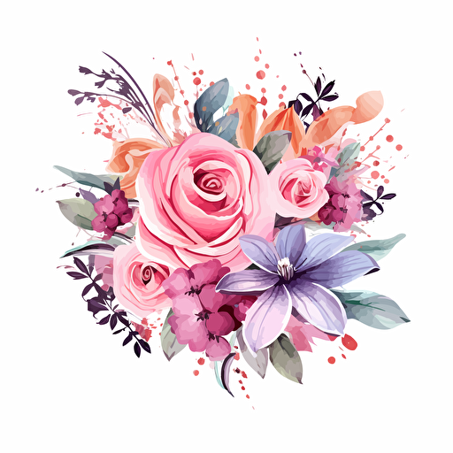 Floral Arrangement vector svg, dreamy, delicate, isolated on white background