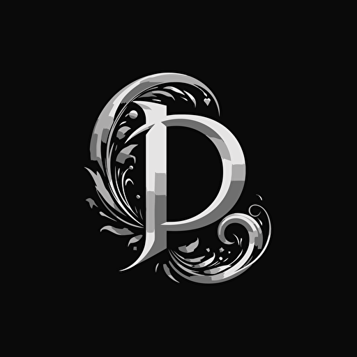 vector, logo, letters D, N, hard shapes, balck and white,