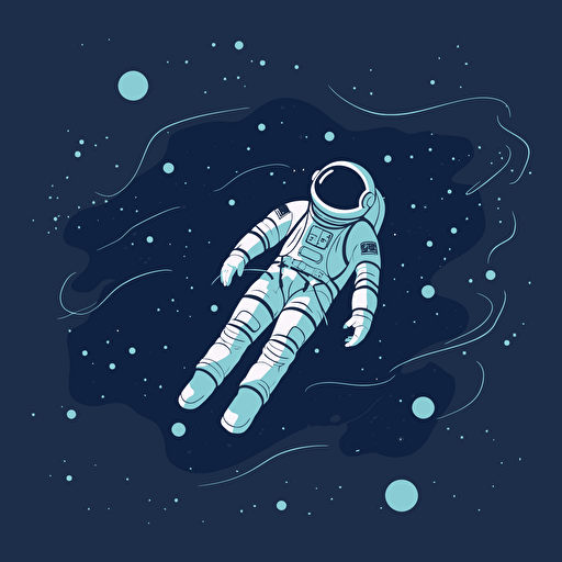 vector art of a minimalist astronaut floating in the universe