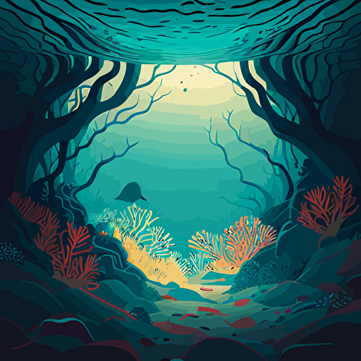 sea floor, vector art.