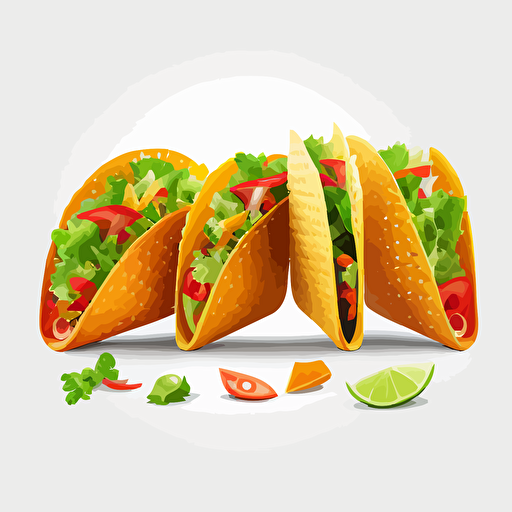 Tacos vector white background