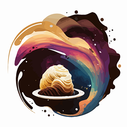 colorful vector art, xiao long bao, background galaxy, galaxy vector art
