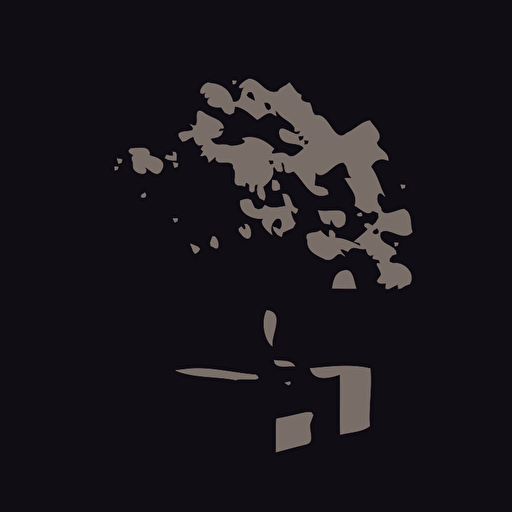 Two dimension Black background hight contrasted by a white vectorise and minimal style cube tree