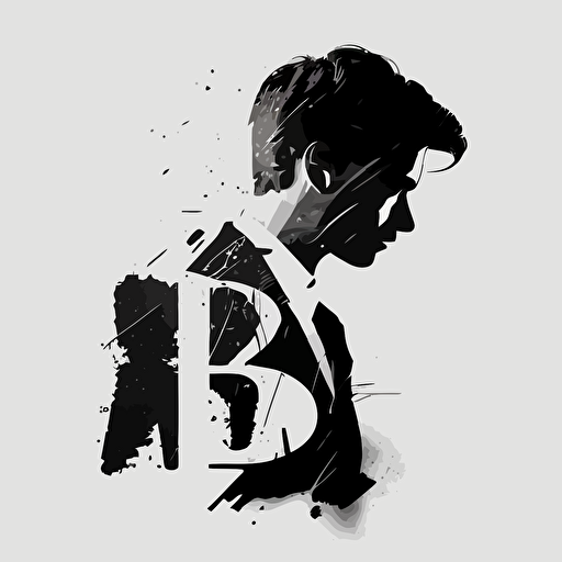 vector with the letters "í" for young people, b/w, minimalist,luxury