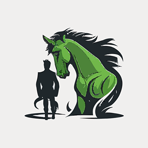 creature with the top half of a human and the bottom half a horse, vector logo, vector art, emblem, simple cartoon, 2d, no text, white background