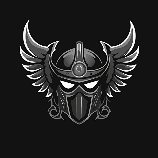 vector fitness logo viking helmet with winged warrior wings