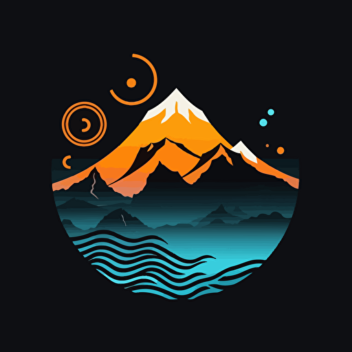 Logo, OM SHAPTA, Hindi styled, vector, waveforms (sine, saw, square), mountain, detailed, 90s