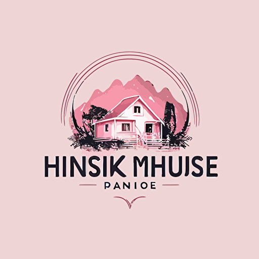 simple & clean logotype for PinkHouse Design vector transparent background