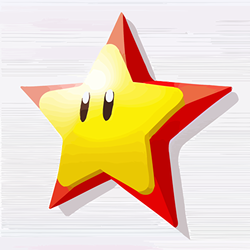 a 2d star, in the style of mario 64 star, minimalistic, simple, shooting star, vector , white background