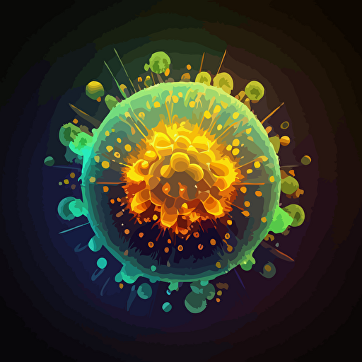 a glowing viral vector from a virus cell