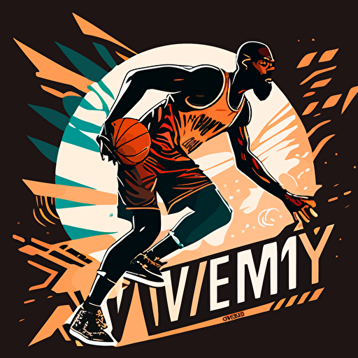 a modern vector basketball logo for French phenom Victor Wembanyama