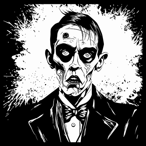 Doig from malcom , Drawing , Gothic, Black and white , Zombi , vector , with background