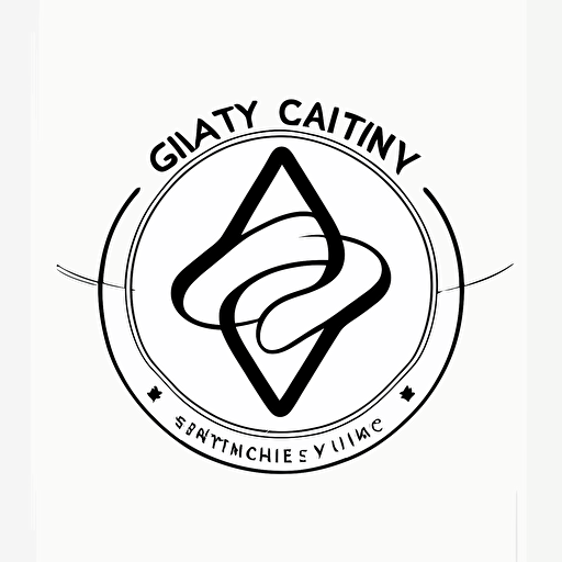 simple vector logo of gravity fabric, line, white background