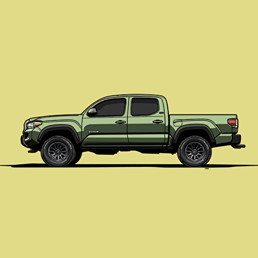 2d vector of the side view outline of a toyota tacoma 3rd generation