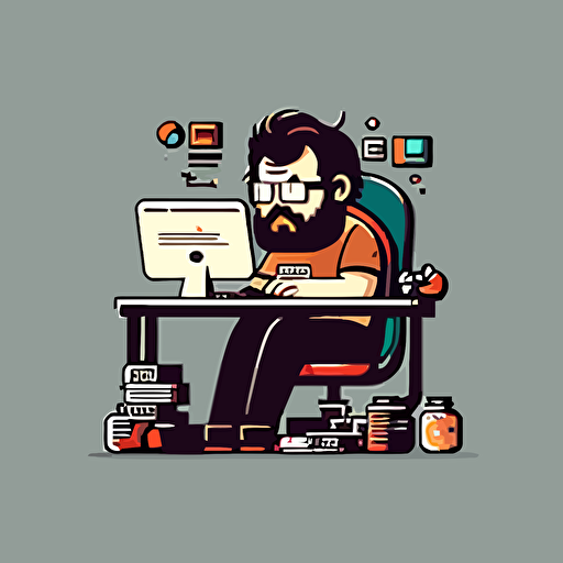a web developer, flat vector art