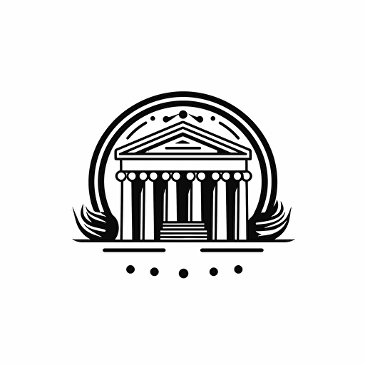 Ceno of Citium illustration, minimal, outline strokes only, black and white, logo, vector, minimallistic, white background