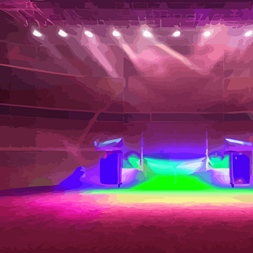stage concert big arena 3d render octane render neon lights
