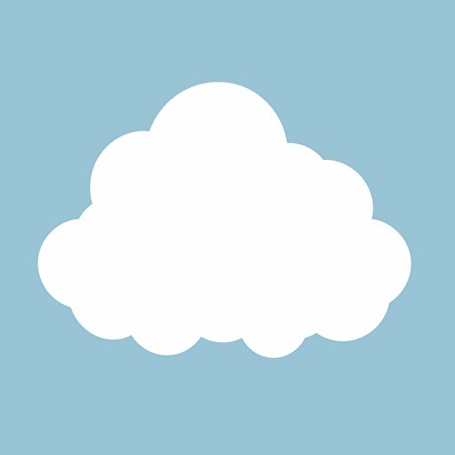 background; minimalist, simple, a single cumulus cloud in bright blue sky, with overlay of vector circle; white stroke, no fill