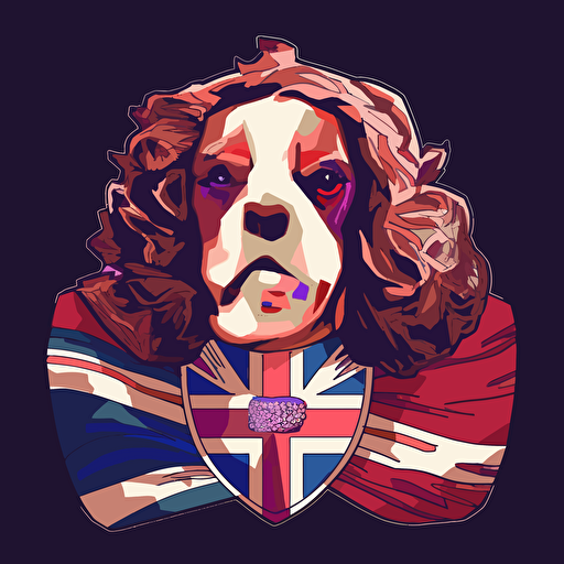 vector illustration of Prince Charles and the British flag in vivid colors