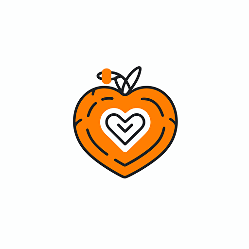 Logo for knitting company, orange color, vector style, logo style, white background, No text, png