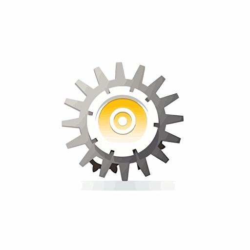 mechanical gear vector illustration in the shape of the sun, logo, simple, modern, minimalist, white background,