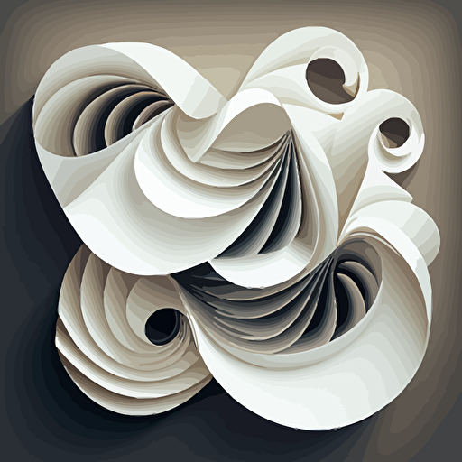 swirled sheets of paper, vector illustration