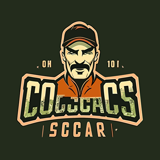 a sports mascot logo of "Coach is Back", simple, vector