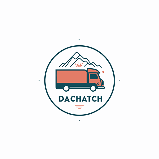 minimal logo for company called dispatch. white background, modern, vector