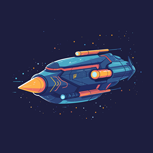 simplistic space ship flat vector illustration