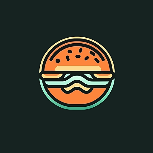 hamburger logo with letter W inside, vector style