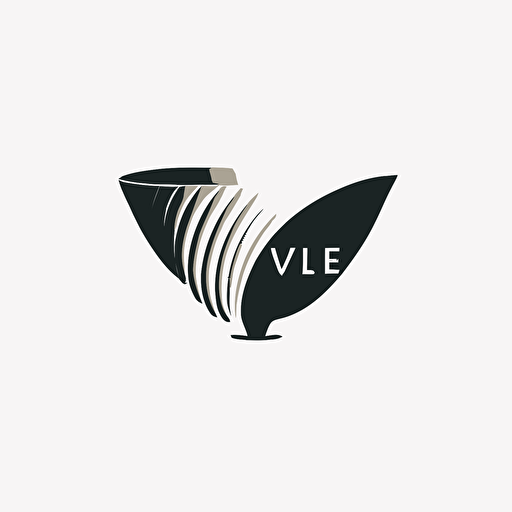 minimalistic vector logo design of a coffee filter bowl like Vue logo and white color.