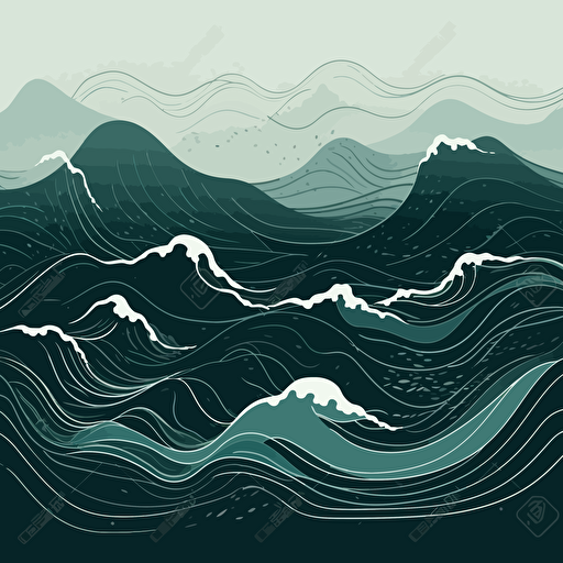 sea ​​waves in vector version, minimalism
